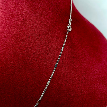 92.5 Pure Silver Rhodium Ladies Chain-Curb Chain with design-Minimal and Elegant