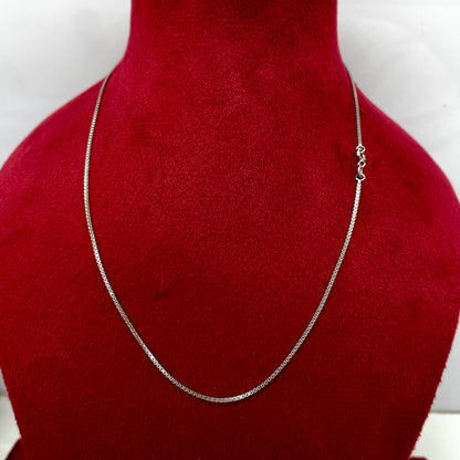 92.5 Pure Silver Rhodium Ladies Chain-Box Chain-Premium and Minimal