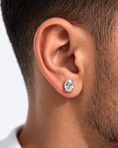 92.5 Silver Oval Studs