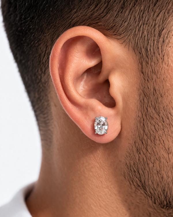 92.5 Silver Oval Studs