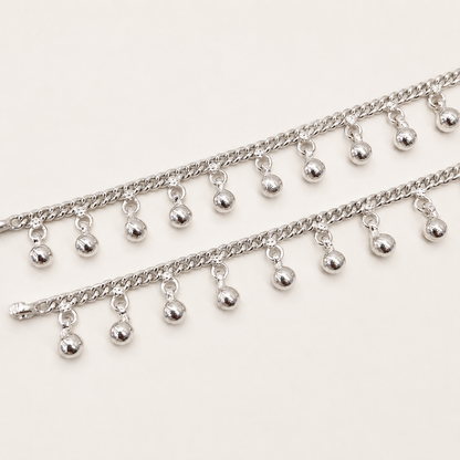 Silver Handmade Ghughru Payal for Kids