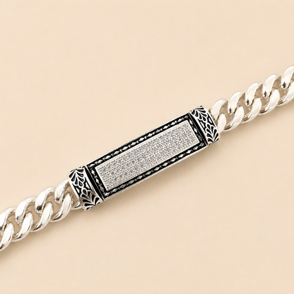Silver Men designer Cuban Bracelet