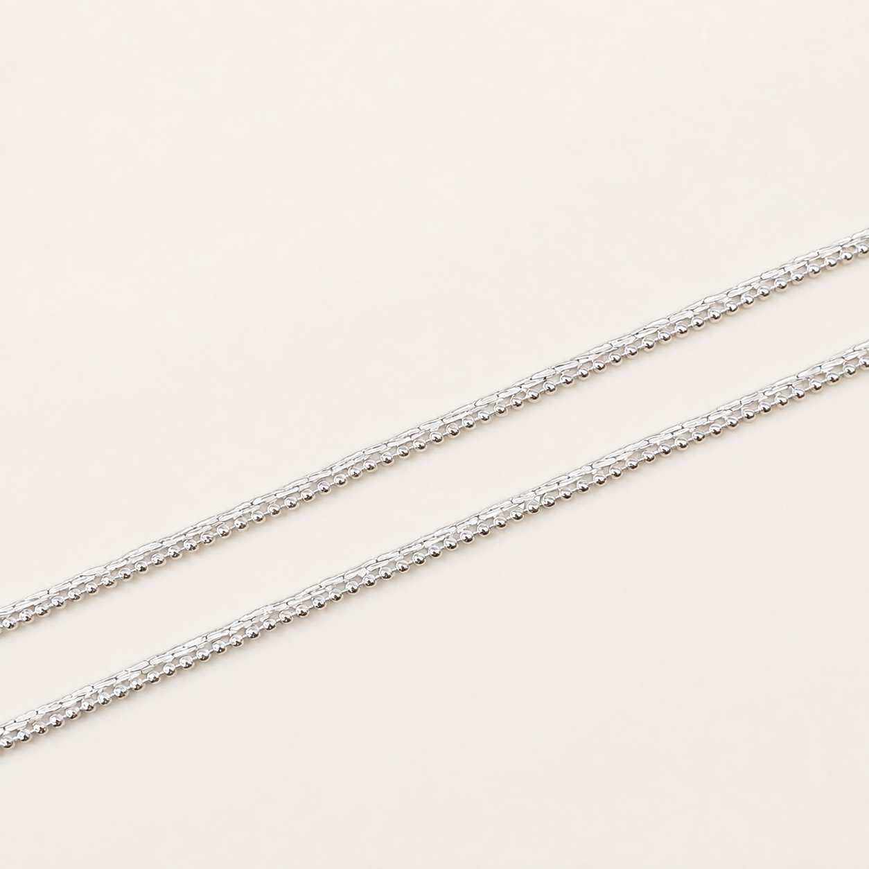 Silver Classic Beaded Anklet