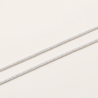 Silver Classic Beaded Anklet