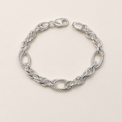Silver Men Fusion Twisted Bracelet