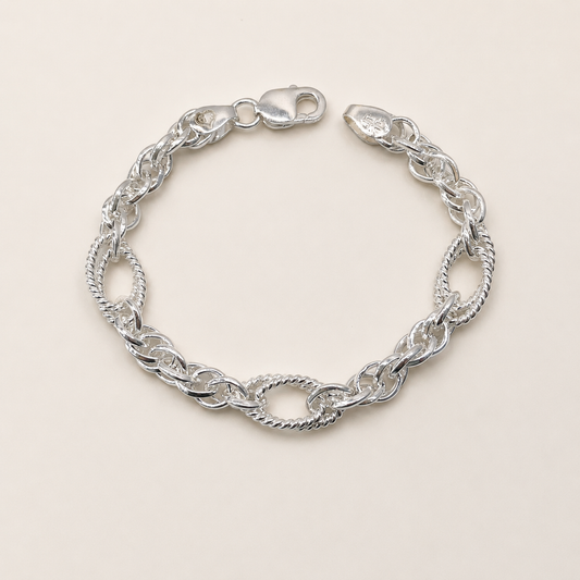 Silver Men Fusion Twisted Bracelet