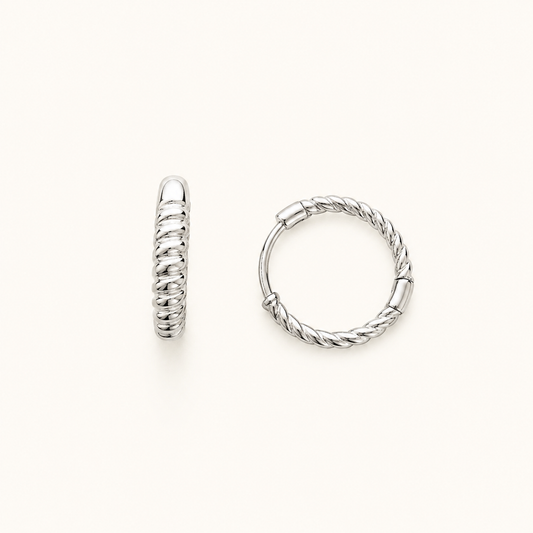 925 Silver Rope Style Hoop Bali
