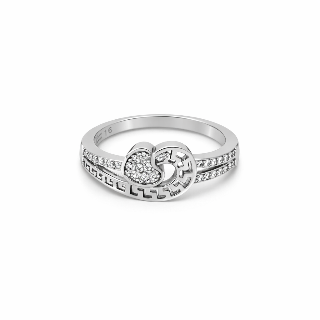 92.5 Pure Silver Versace Heart Rings | Minimal And Elegant Ring