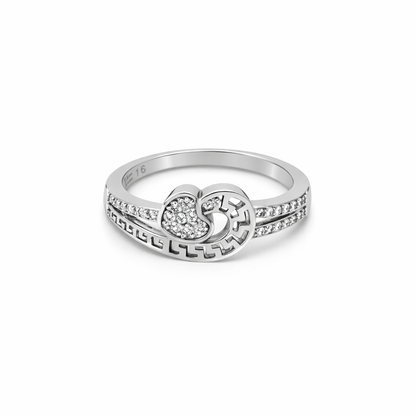 92.5 Pure Silver Versace Heart Rings | Minimal And Elegant Ring