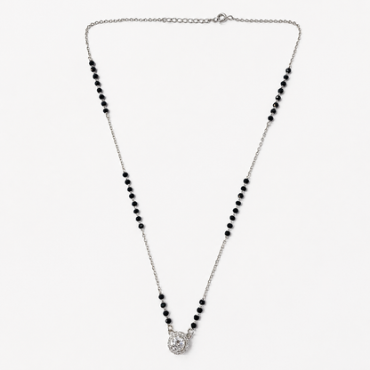 925 Silver Round Single Solitaire Mangalsutra