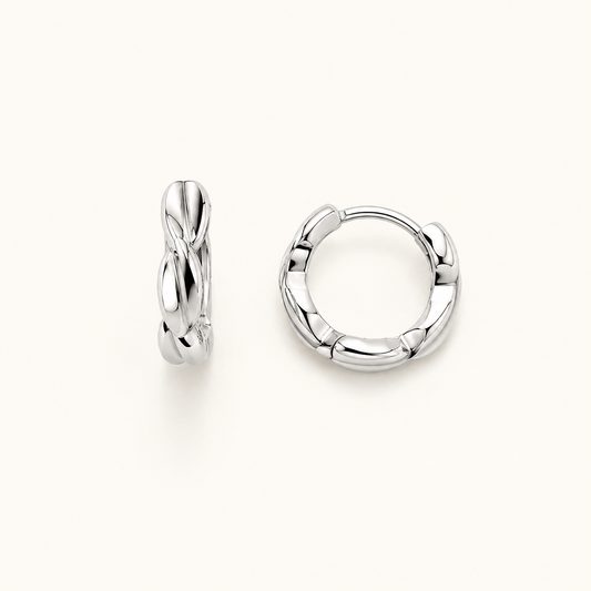 925 Silver Twisted Style Hoop Bali