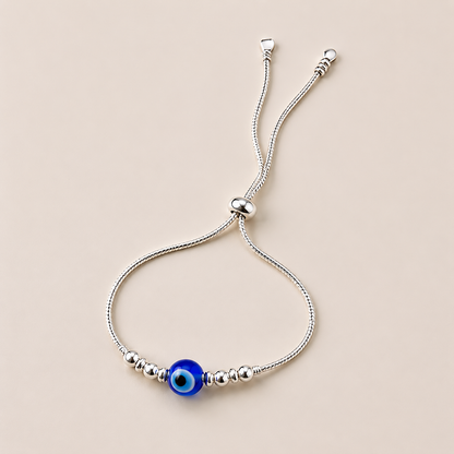 Silver Evil Eye Trendy Adjustable Bracelet