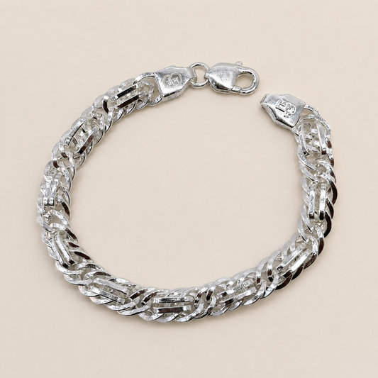 Silver Men Stylish Mesh Bracelet