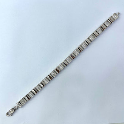 Silver Men Rhodium Fancy Bracelet