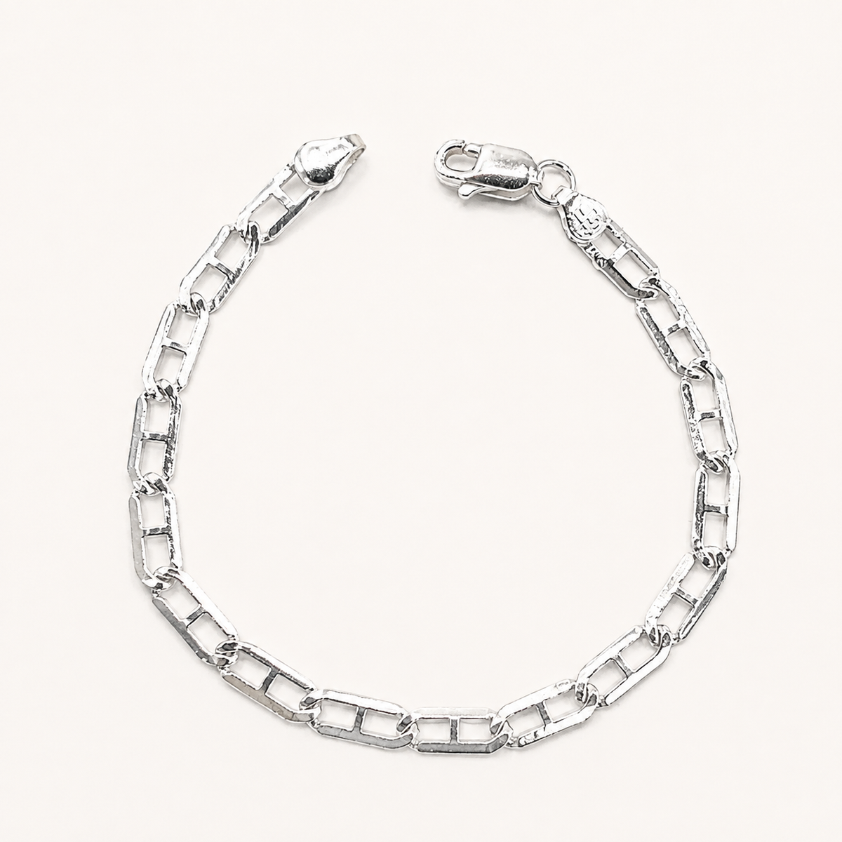 Silver Nawabi Pattern Link Bracelet for Him