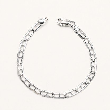 Silver Nawabi Pattern Link Bracelet for Him