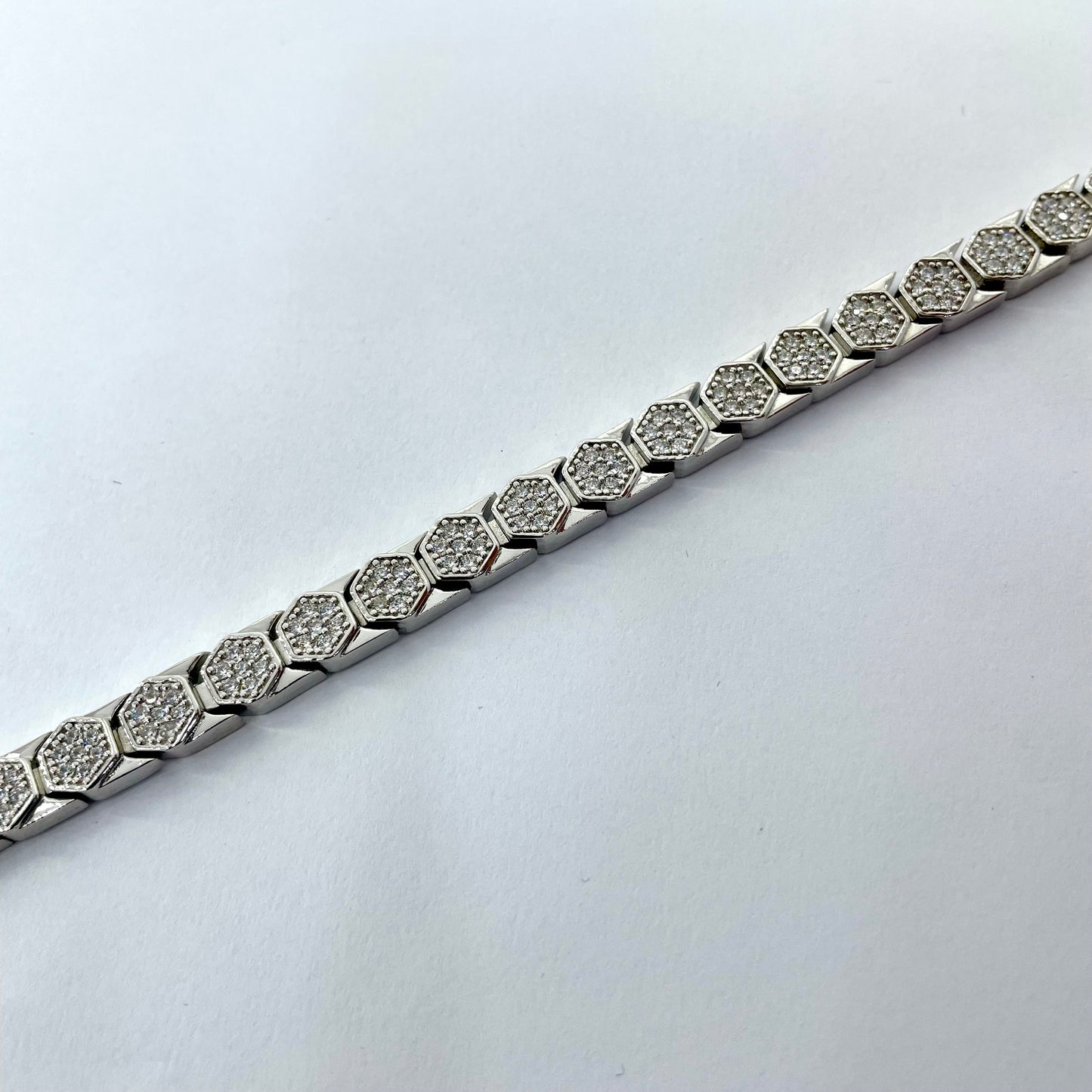 Silver Men Rhodium Fancy Bracelet