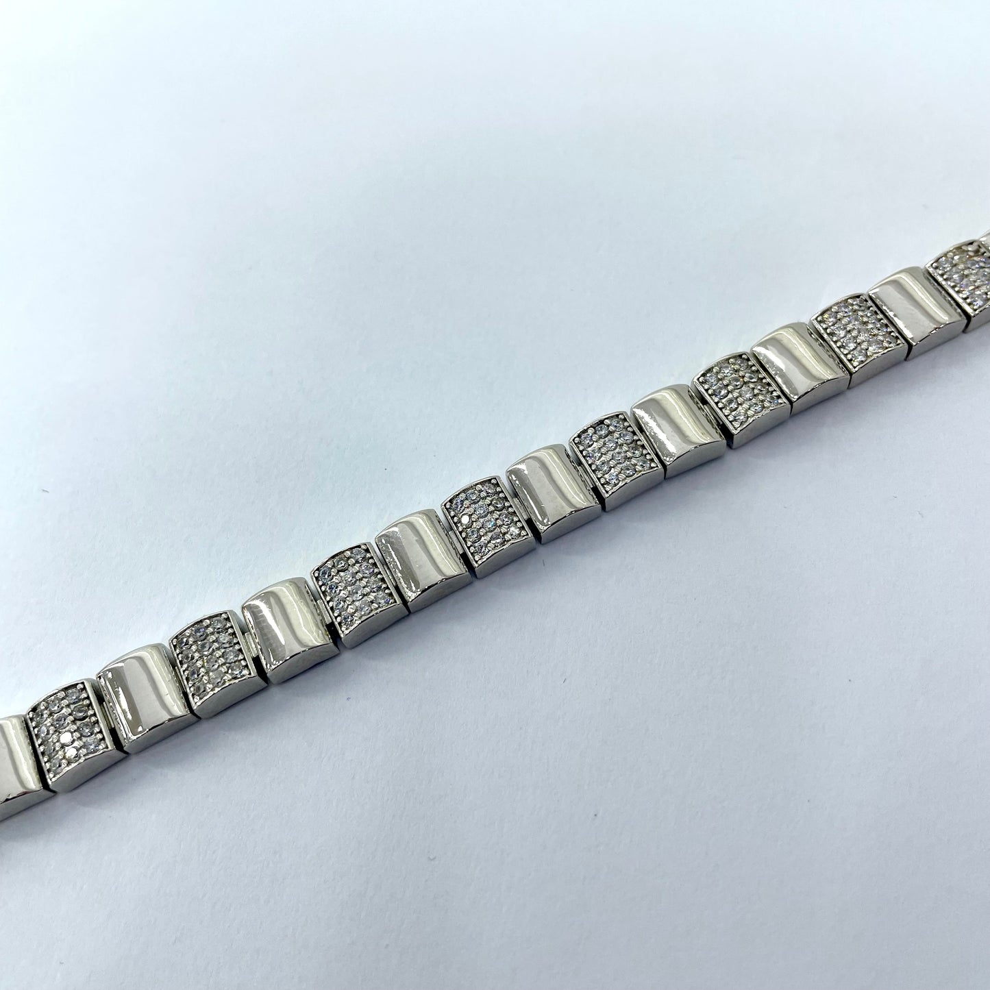 Silver Men Rhodium Fancy Bracelet
