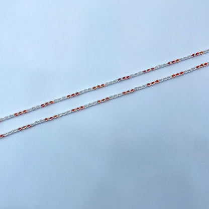 Silver Pinjara Anklet Orange