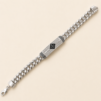 Silver Men Designer Cuban Bracelet