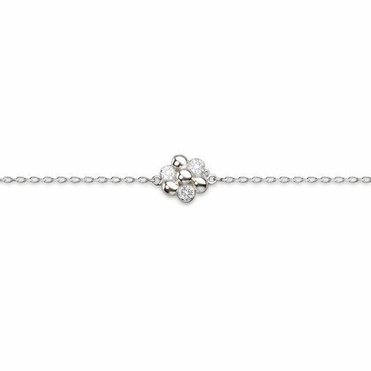 Pure 92.5 Silver Flower Bracelet