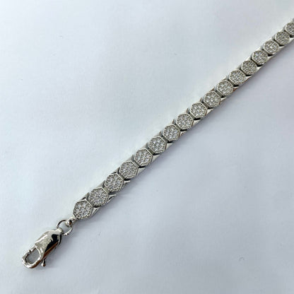 Silver Men Rhodium Fancy Bracelet