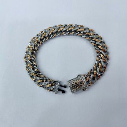 Silver Men Rose Gold Bracelet