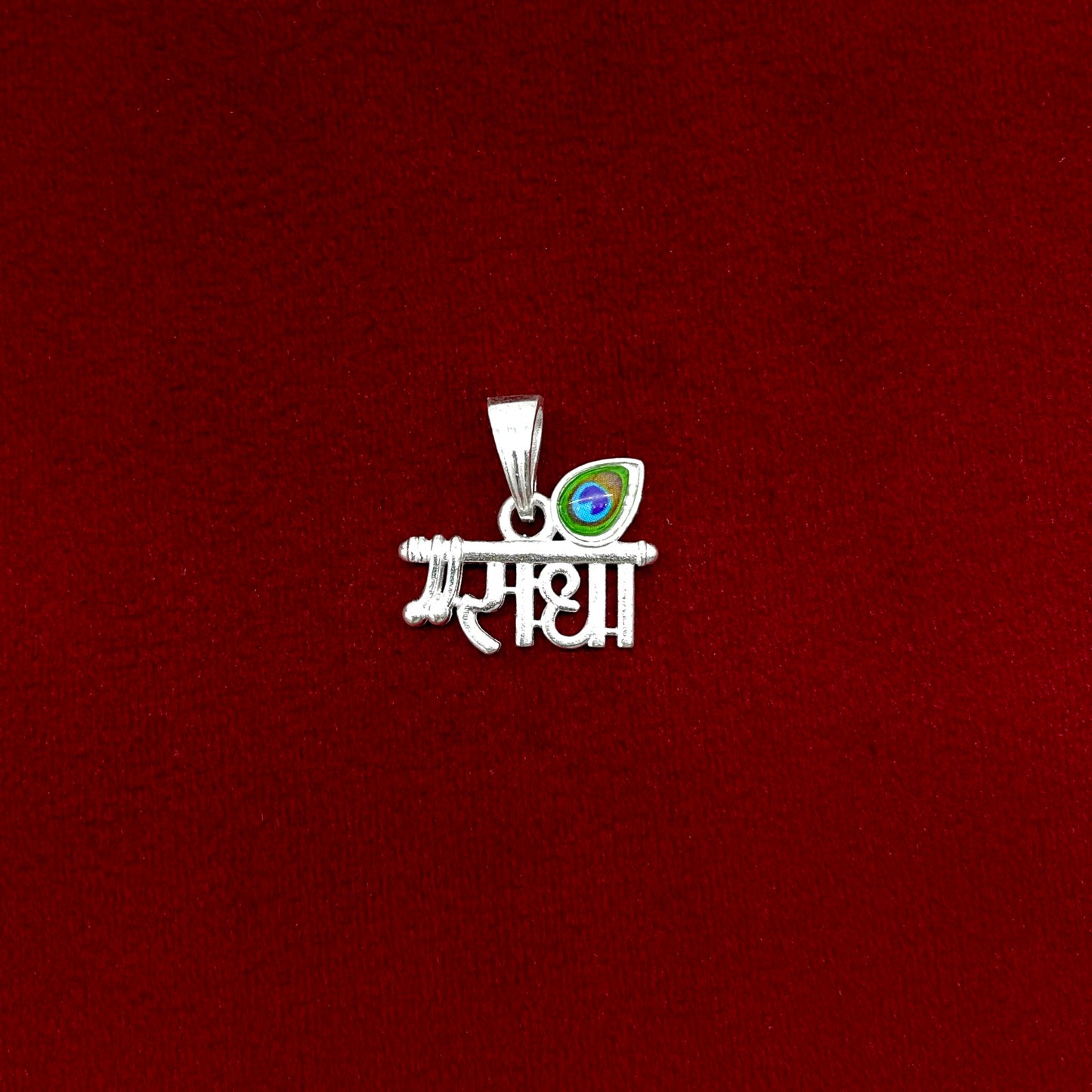 Silver Radha Morepankh Pendent