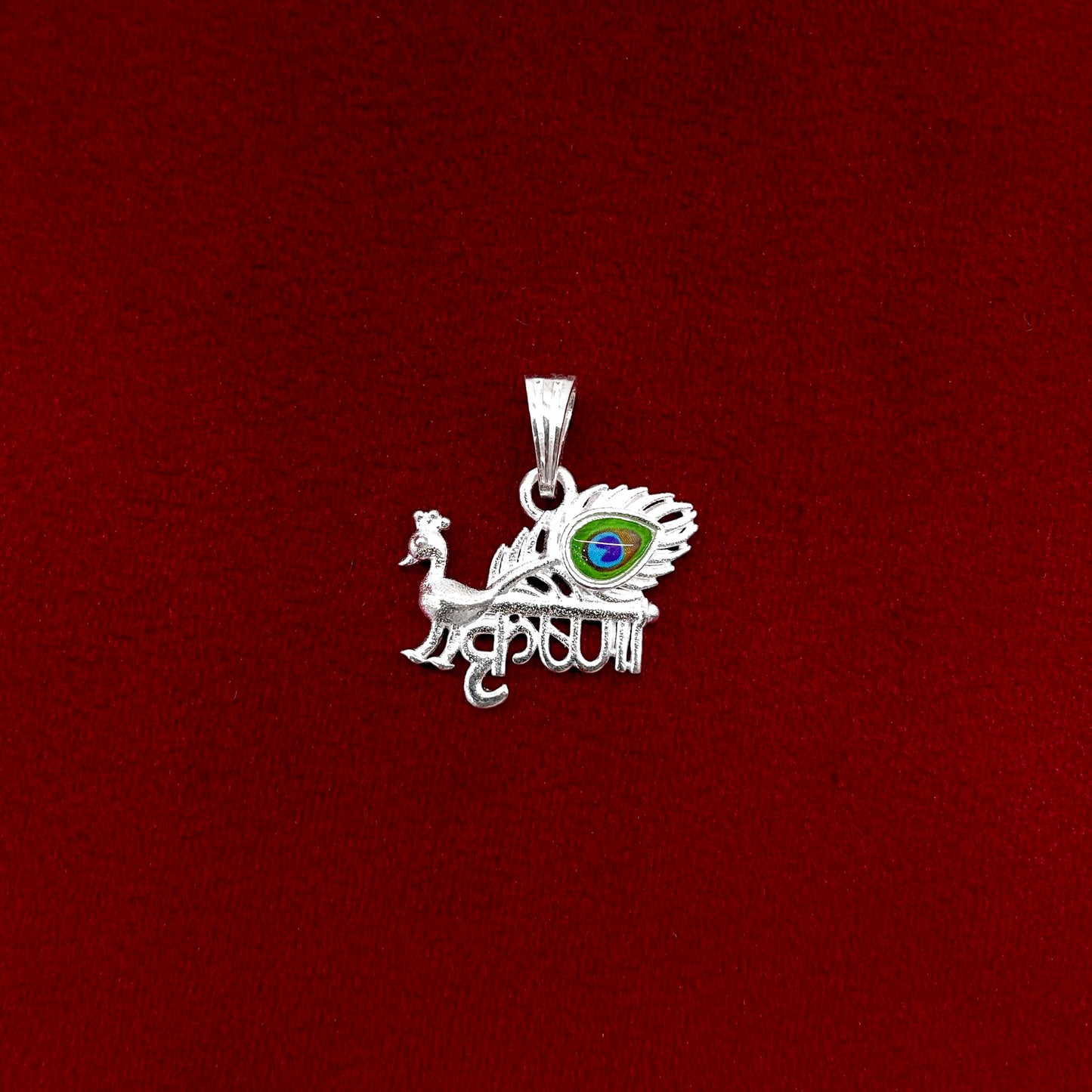 Silver Krishna Morepankh Pendent