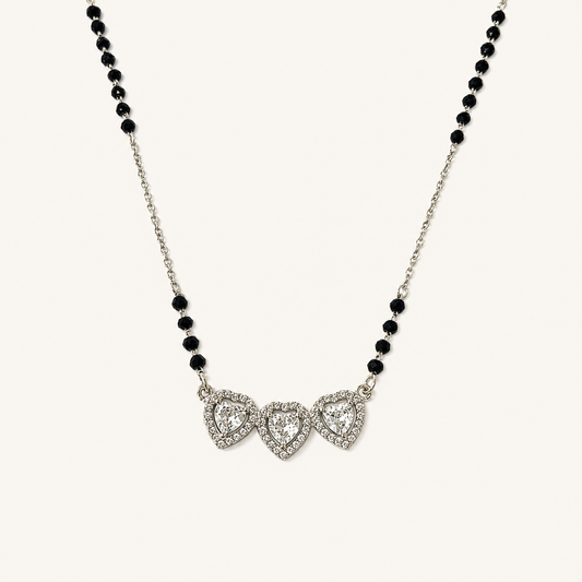 925 Silver 3 Hearts Mangalsutra