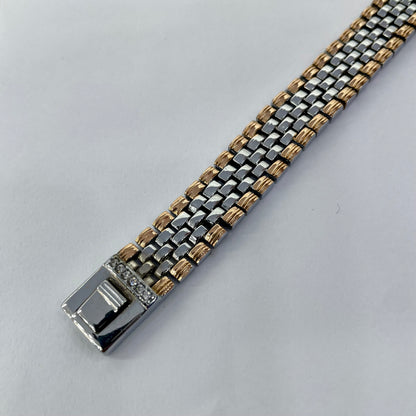 Silver Men Rose Gold Bracelet