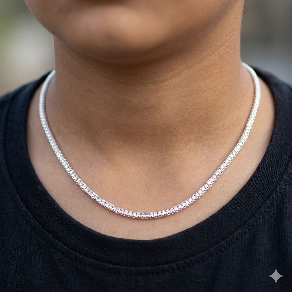 Silver Kids Dual Box Chain