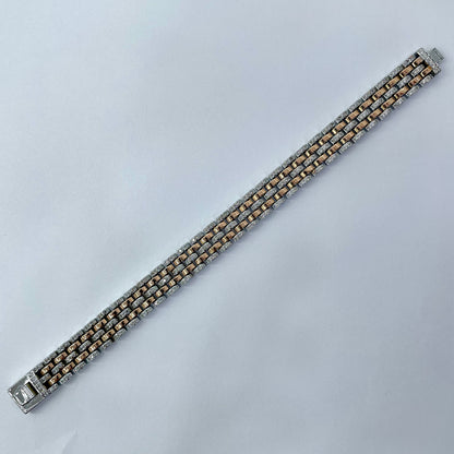 Silver Men Rose Gold Bracelet