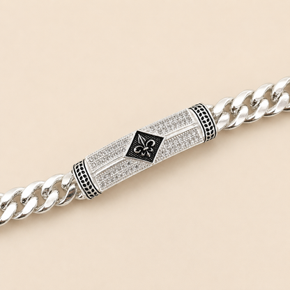 Silver Men Designer Cuban Bracelet