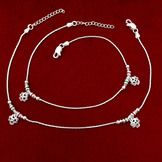Charms Silver Anklet