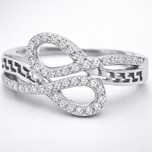 92.5 Pure Silver Versace Infinity Style Statement Rings