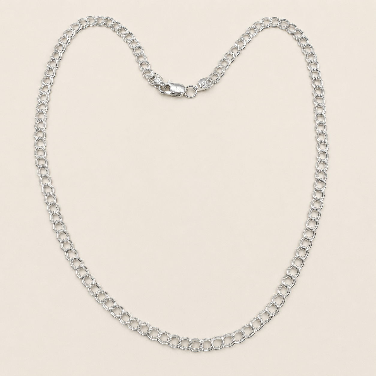 Silver Double Oval Cable Link Chain