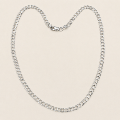 Silver Double Oval Cable Link Chain