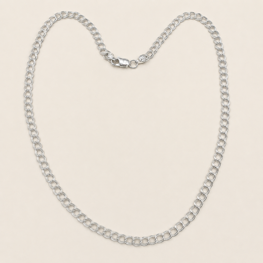 Silver Double Oval Cable Link Chain