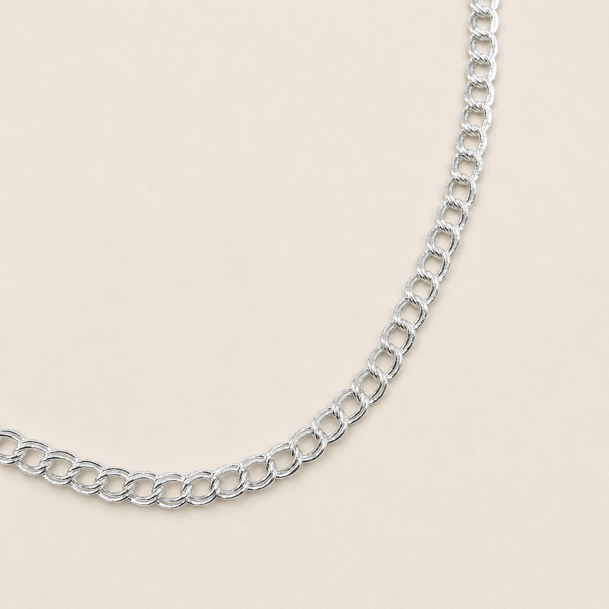 Silver Double Oval Cable Link Chain