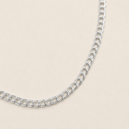 Silver Double Oval Cable Link Chain