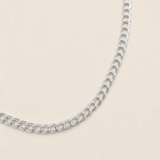 Silver Double Oval Cable Link Chain