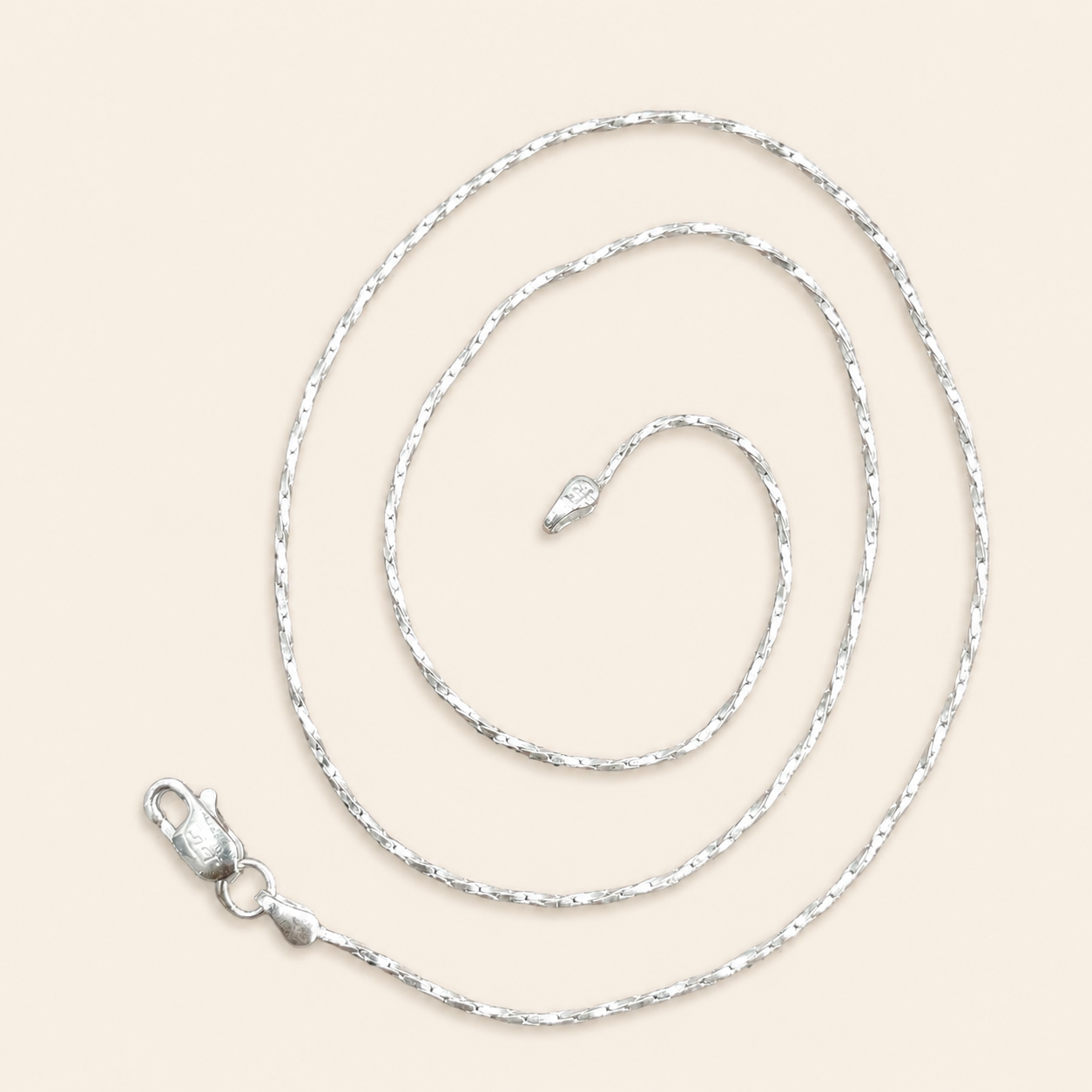 Silver Ultra Light Weight Twisted Chain
