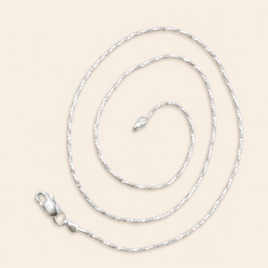 Silver Ultra Light Weight Twisted Chain