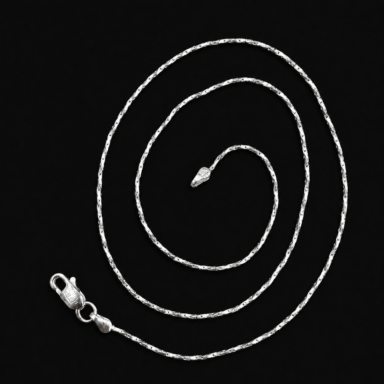 Silver Ultra Light Weight Twisted Chain