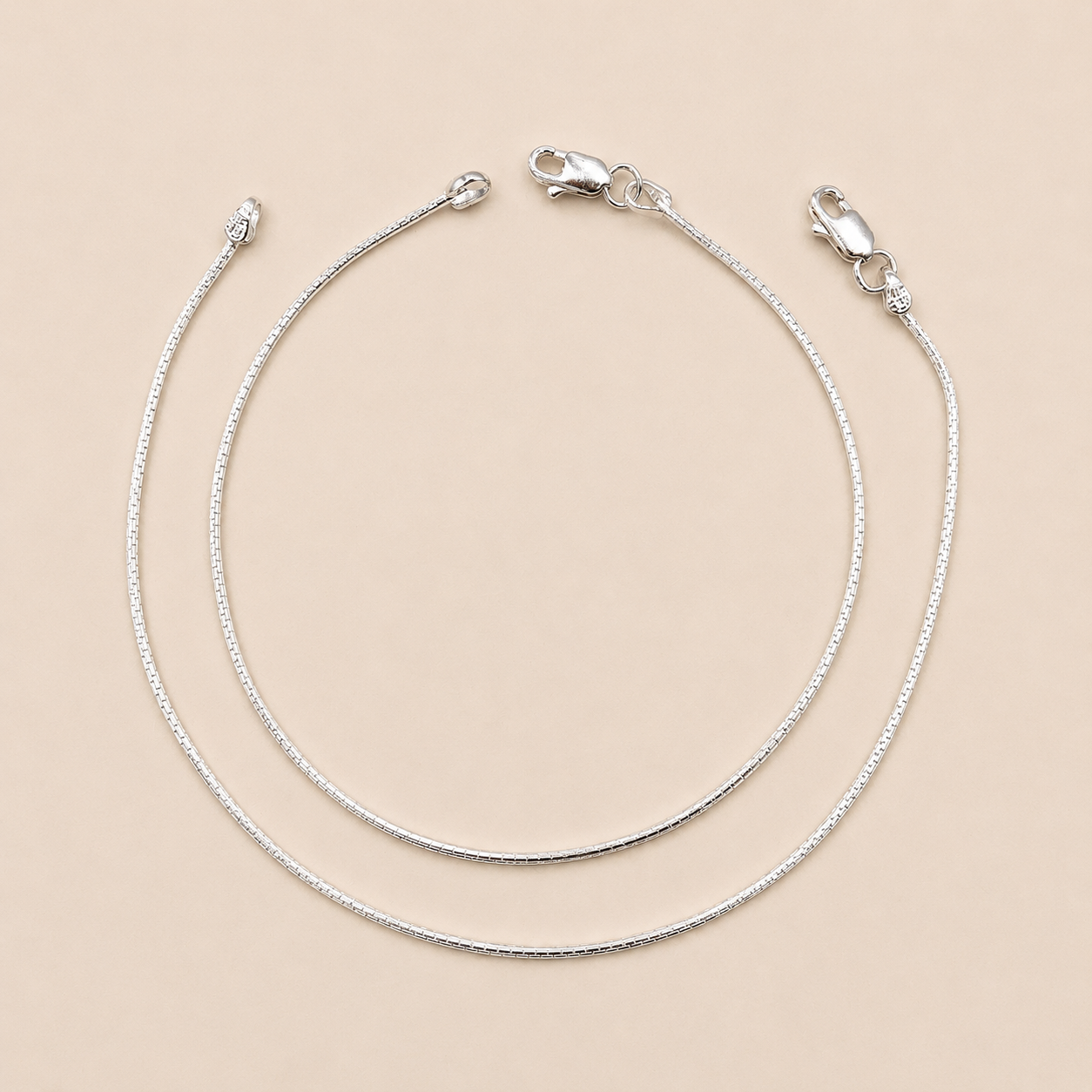 Silver Snake Chain Anklet - Minimal Style