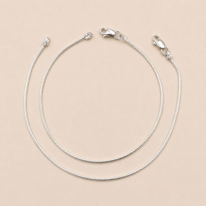 Silver Snake Chain Anklet - Minimal Style