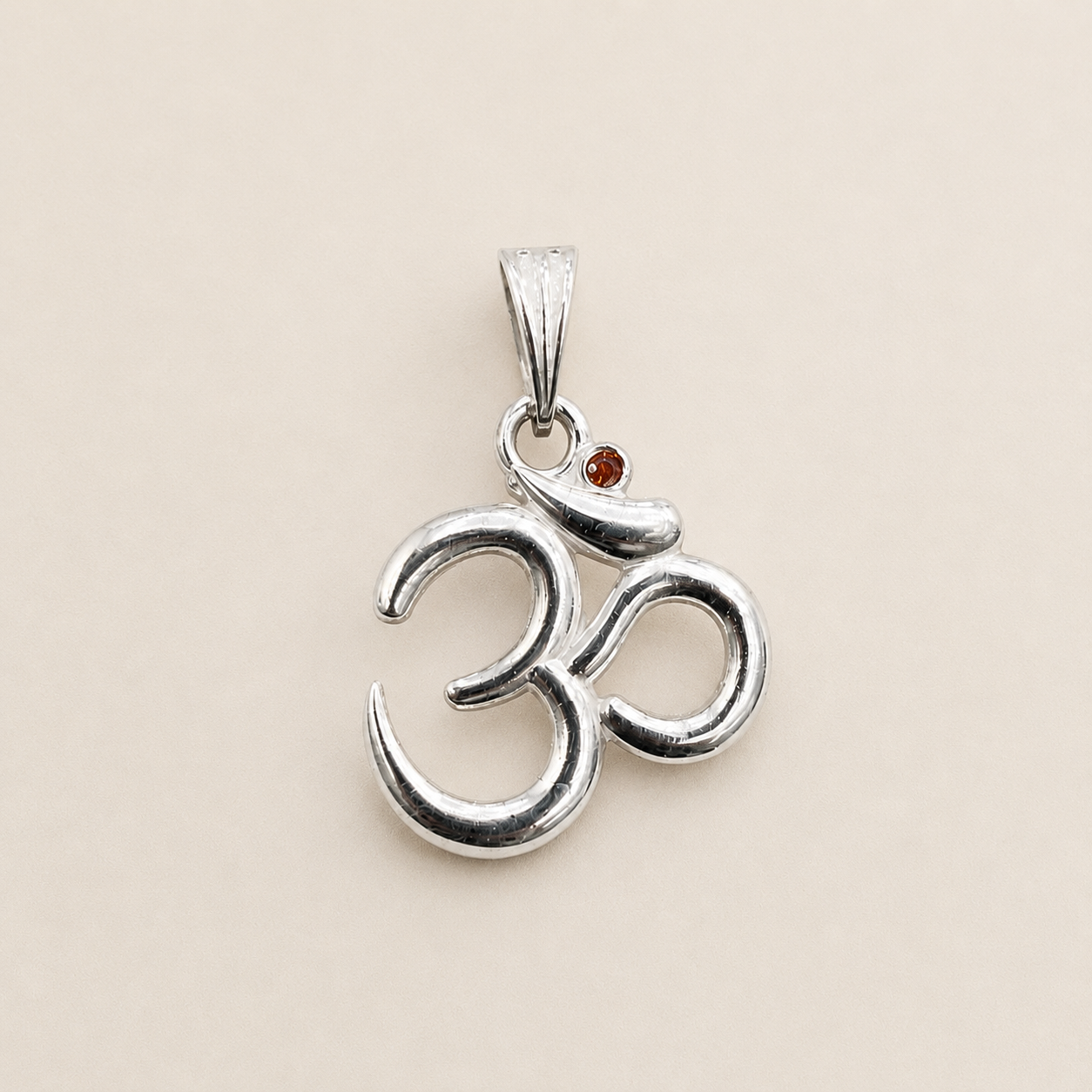 Silver Om Pendant - Simple and Elegant