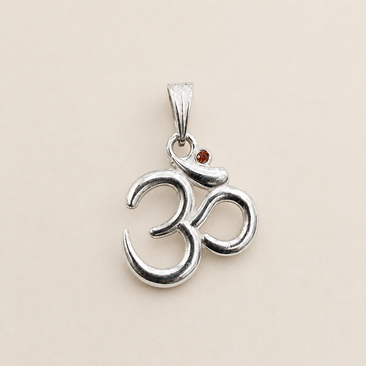 Silver Om Pendant - Simple and Elegant