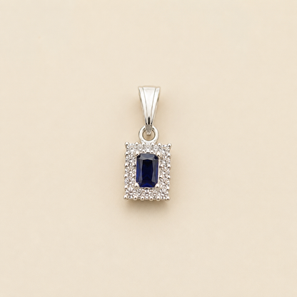 Silver Blue Stone Pendant for Daily Wear